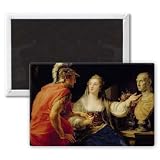 Cleopatra showing Octavius the bust of.. - 3x2 inch Fridge Magnet - large magnetic button - Magnet