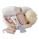 Spa Bath Set with this basket full of indulgence, Shower gel.