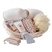 VANILLA SCENT SPA BATH SET SLIPPERS LOTION BRUSH BASKET