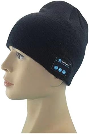 Bluetooth Beanie Hat Cap Headphone Stereo Speakers & Mic ,Hands-Free Ears-Free Headset in a Hat Black