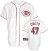 Aaron Harang Youth Jersey: 2009 Majestic Home White Replica #39 Cincinnati Reds Jersey - Small (8)