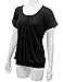 Doublju Womens Basic Short Sleeve Round Neck Drape Loose Fit Top