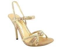 METALLIC FABRIC RHINESTONE JEWEL HEEL
