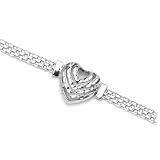 Aloha Heart Bracelet in 14K White Gold - Medium