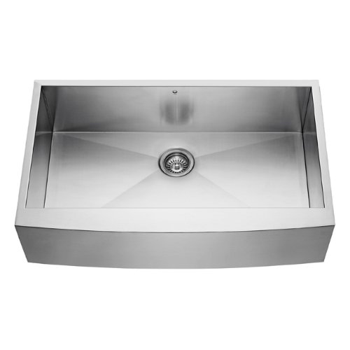 Vigo Industries VG3620C Farmhouse Style Single Bowl Apron Kitchen Sink, Steel