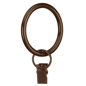 Umbra Clip X-Large Curtain Rings, Auburn Bronze, Set of 7