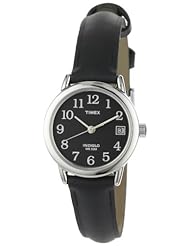 Timex Womens T2N525 Easy Reader Black Leather Strap Watch