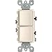 Leviton 5634-I 15 Amp, 120/277 Volt, Decora Single-Pole, AC Combination Switch, Commercial Grade, Grounding, Light Almond