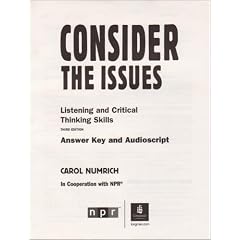 Consider the Issues: Answer Key