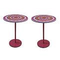 Pedestal Tables - Set of 2 (Pink Medallion)