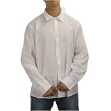 Mens Kenneth Cole Reaction white striped buttoned down long sleeve dress shirt. 100% authentic brand name button up top with exquisite tailored cutting. Very outstanding designer top for both formal business and casual dinner occasions.