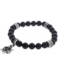 Chulyakov New York Buddha Bead Bracelet with Silver Star of David Charm