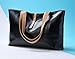 Lemonc Fashion Women's Hobo Bag PU Leather Handbag Shoulder Bag (black)