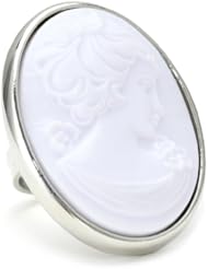 Tarina Tarantino "Empress White" Lucite Cameo Holly Adjustable Ring
