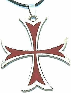 Beautiful Metal/Red Cross - Knights Templar Medieval Design Cross