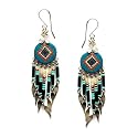 Heart of the Sun Southwest Dangle Earrings with Beads, Style B21-06