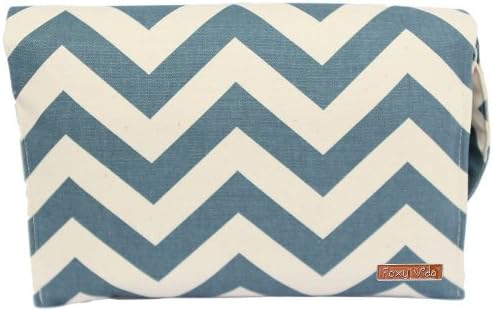 Foxy Vida Diaper Clutch Set - Denim Chevron