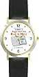 Habit 2 - Begin with the End in Mind (English Text) - DELUXE TWO-TONE WATCH from THE 7 HABITS - WATCH COLLECTION BY WATCHBUDDY&reg; - Arabic Numbers - Black Leather Strap-Size-Children's Size-Small ( Boy's Size & Girl's Size )