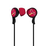 MLB St. Louis Cardinals Armor Stereo Hands Free Earbuds, Small, Black