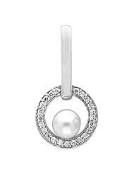 Platinum White Akoya Cultured Pearl and Diamond Pendant -- LIFETIME WARRANTY