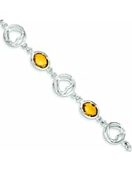 Genuine .925 Sterling Silver Citrine Bracelet 7.8 Grams . 100% Satisfaction Guaranteed.