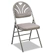 SAMSONITE COSCO Fabric Padded Seat/Molded Back Folding Chair, Taupe Frame