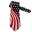 American Flag Silk Necktie Patriotic Mens Necktie