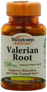 Sundown Naturals Valerian Root, 100 Capsules (Pack of 3)