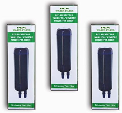 (3-Pack) Spring Refrigerator Water Filter Replacement Compatible to Whirlpool W10295370A, Filter1, EDR1RXD1/ Kenmore 46-9930