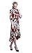 VAMEI 1950's Women's V Neck Floral Print 3/4 Sleeve Wrap Belted Dress
