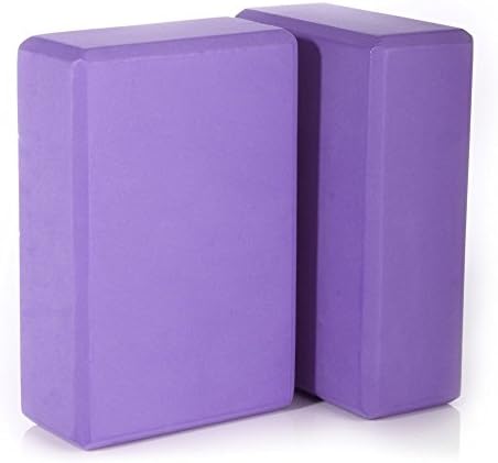 Evaline Gym Exercise Fitness Yoga Props Block Foam Brick Trainer Sport Tool Set of 2 (purple)