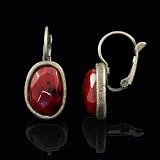 Red Oval Fashion Earrings