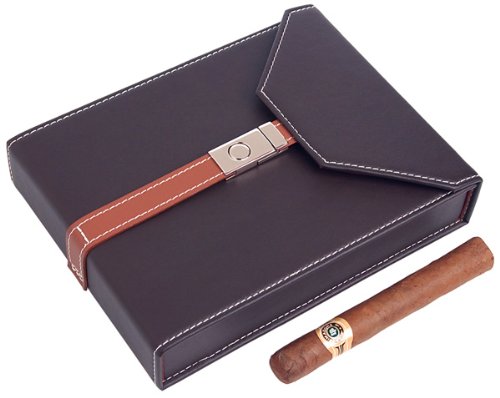 Brown Leather Travel Cigar Humidor (Holds up to 6) Brown Leather Travel Cigar Humidor (Holds up to 6)