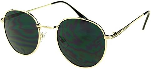 Sleek Retro Designer Vintage Style Metal Circle Round Sunglasses Shades (Silver)