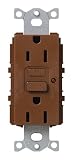 Lutron SCR-15-GFCI-SI Satin Colors 15A GFCI Electrical Socket Receptacle, Sienna