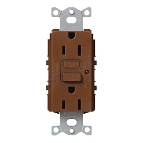 Lutron SCR-15-GFCI-SI Satin Colors 15A GFCI Electrical Socket Receptacle, Sienna by Lutron