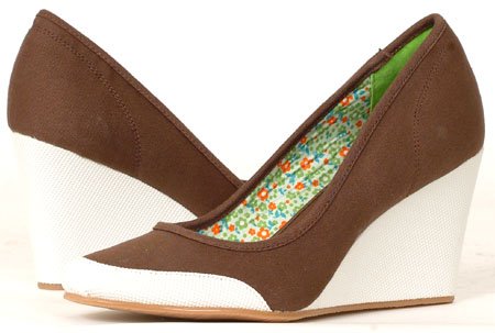 Womens Brown Wedges Platform CANVAS Shoes Pumps