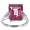 10k White Gold Emerald Cut Pink Topaz and Diamond Ring- size 5