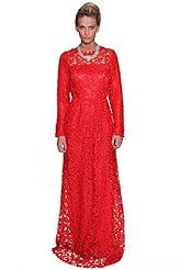 Long Sleeves Jeweled Lace  Dress