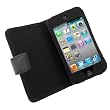 GTMax Premium Folio Wallet Leather Cover Case - Black for Apple iPod touch 8GB 32GB 64G 4G 4 (4th Generation)