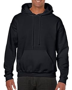 Gildan Heavy Blend Adult Unisex Hooded Sweatshirt / Hoodie Black - Large