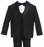 Gino Giovanni Usher Boy Tuxedo Suit Black From Baby to Teen