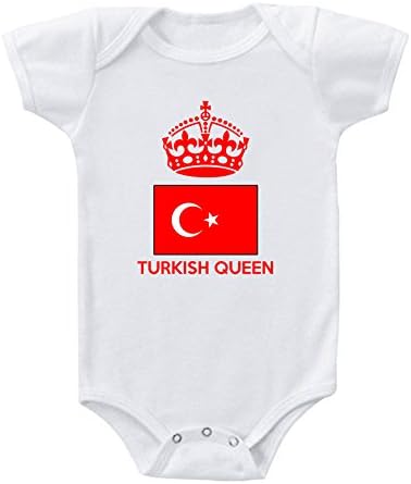 TURKISH Queen Crown Infant Baby Bodysuit One Piece White 12 Months
