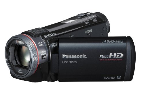 Panasonic HDC-SD909EGK Full HD Camcorder (SD-Kartenslot, 12-fach opt. Zoom, 8,8 cm (3,5 Zoll) Display, Bildstabilisator, 3D kompatibel) schwarz