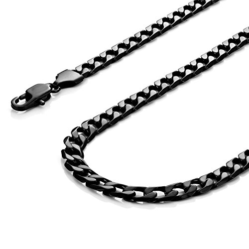 Powerful Mens Necklace Black 316L Stainless Steel Chain 18