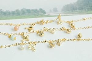 pink ball Pastel color ball charm bracelet