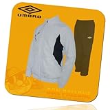 UMBRO MENS WOVEN TRACKSUIT TOP BOTTOMS WHITE/BLACK L XL XXL TAILORED BY UMBRO FITNESS TRACKSUIT NEW (XL)