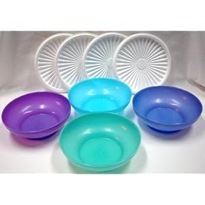 Tupperware Servalier Salad Cereal Bowl Set of 4 by