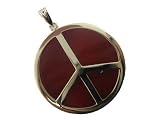 Red Jade World Peace Pendant, 14k Gold