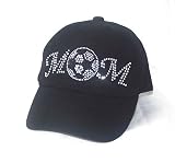 Soccer Mom Rhinestone Black Baseball Hat Cap Visor